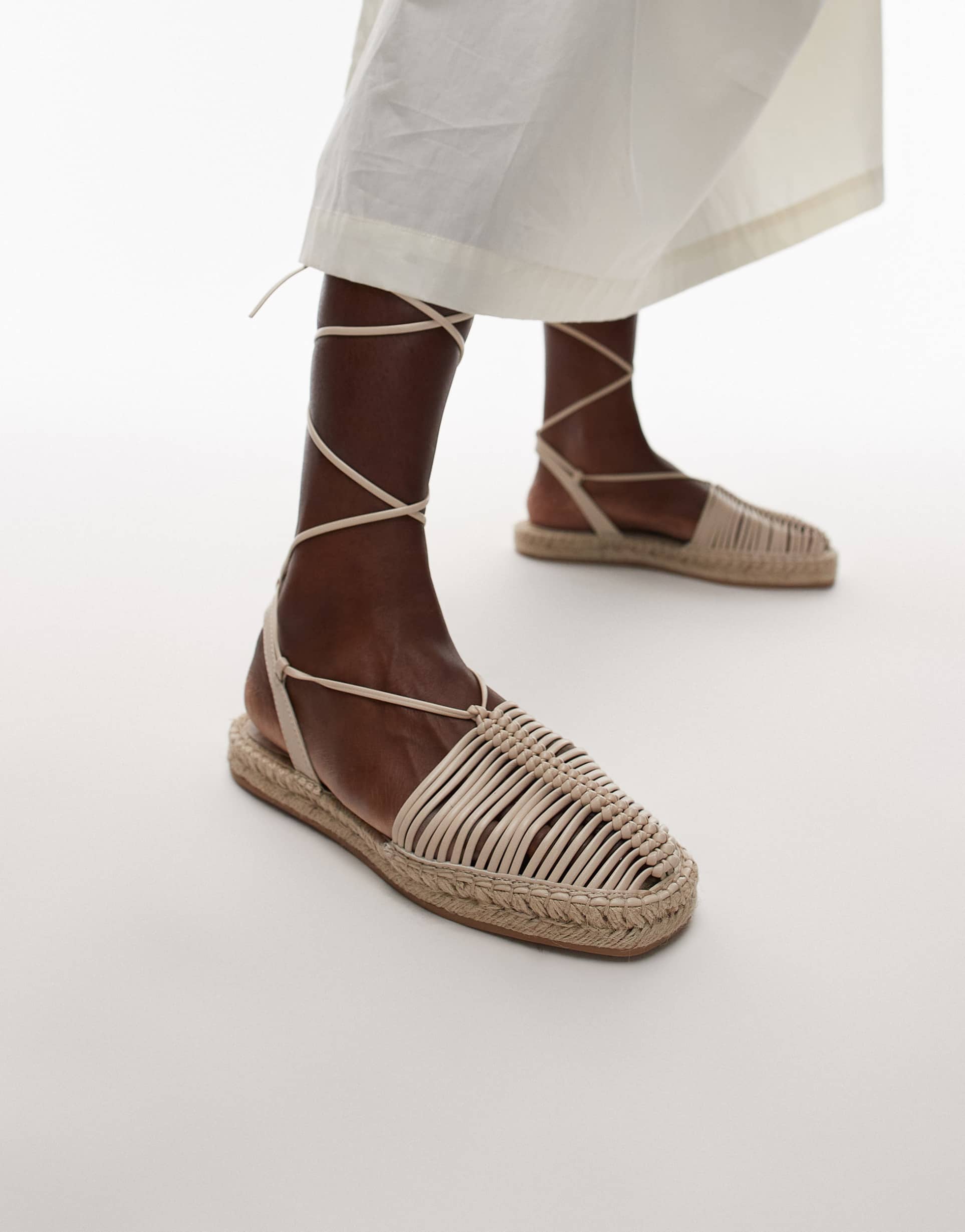 topshop helayna woven espadrilles in off white