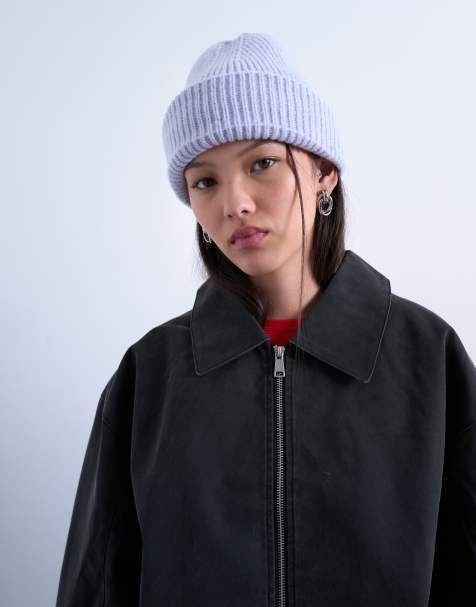 Topshop - Henry - Geribbelde beanie in lila - view 1