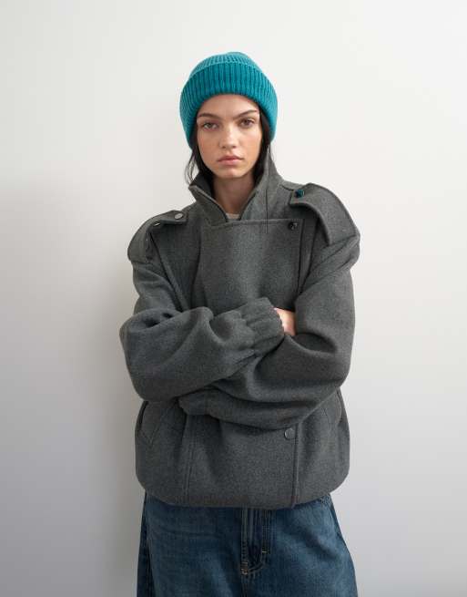 Topshop Henry ribbad mössa i petrol, 2 av 3