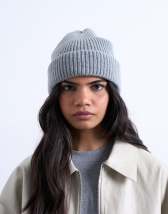 Topshop Henry ribbed beanie in grey