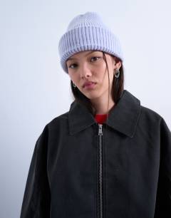 Henry ribbed beanie in lilac