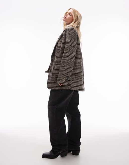 Piper check jacket topshop online