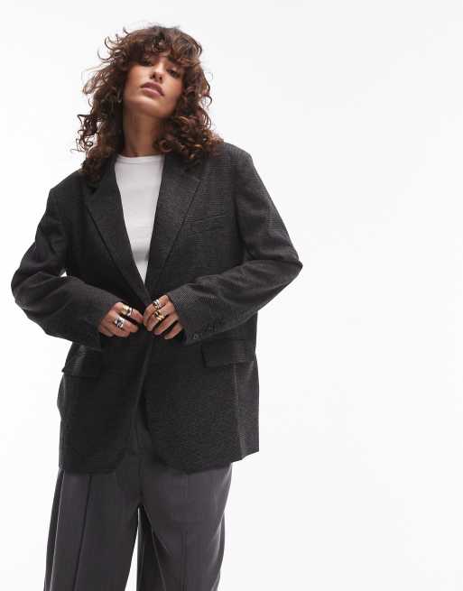 Topshop heritage plaid blazer in gray - part of a set