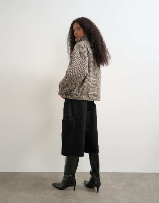 Topshop heritage ternet bomberjakke i taupe, 3 af 4