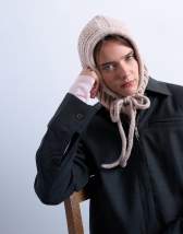 Topshop Hero hooded balaclava in beige