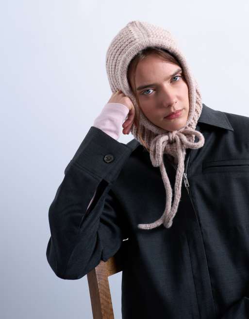 Topshop - Hero - Passamontagna beige con cappuccio