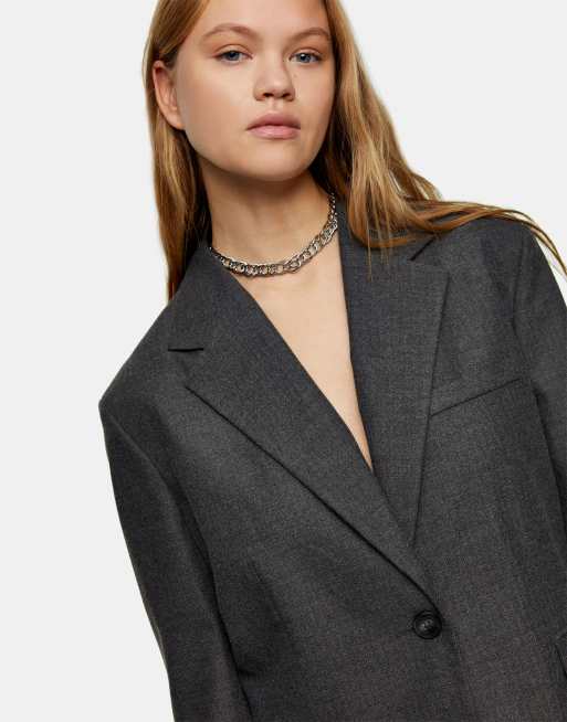 Oversized clearance herringbone blazer