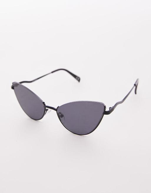 Topshop - Hibiscus - Occhiali da sole cat-eye neri senza bordo, 4 di 4