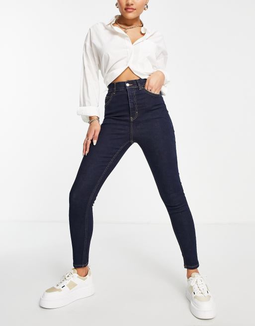 Topshop hidden support Jamie jeans in Indigo