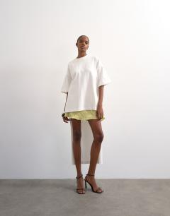 High low tunic oversized t-shirt in ivory