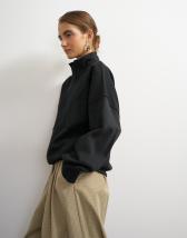 Topshop high neck concealed placket sweat in black