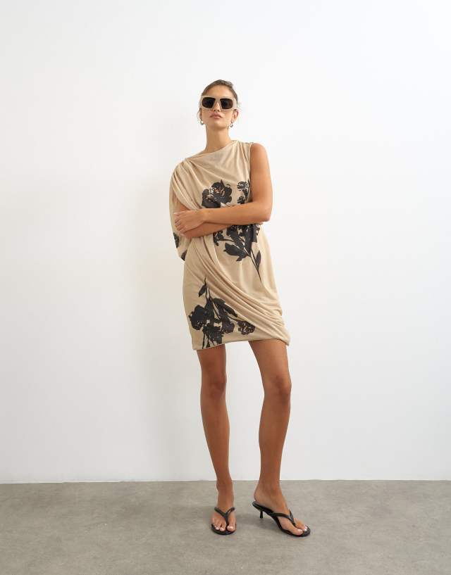 topshop beige dress - Mini - Women - Polyester - M Size:US 14.5-15/UK 14