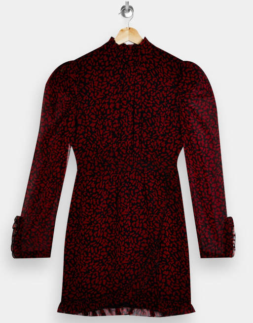 Topshop red hot sale leopard dress