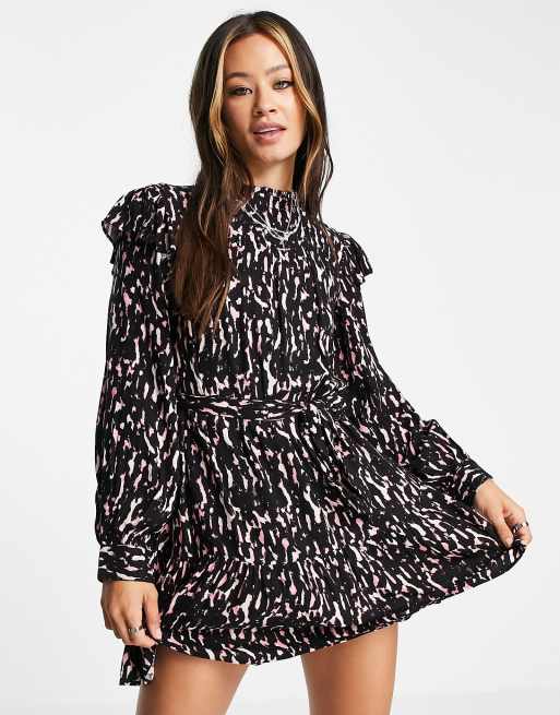 Topshop pink animal print hot sale dress