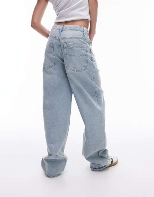 Topshop high rise baggy jeans in sunshine bleach, 4 of 5