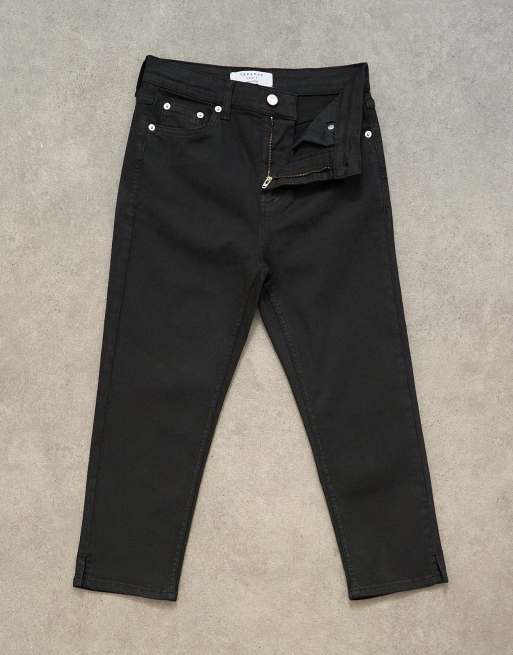Topshop high rise capri jeans in black, 6 of 8