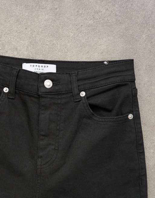 Topshop high rise capri jeans in black, 7 of 8