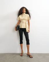 Topshop high rise capris jean in Black
