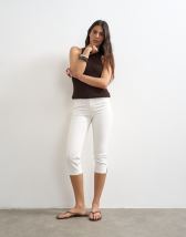 Topshop high rise capris jean in white
