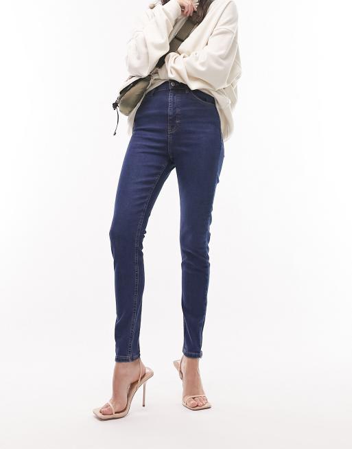 Topshop high rise enhancing Jamie jeans in mid blue
