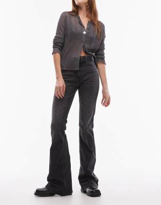 high rise Jamie flare jeans in washed black