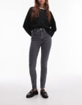 Topshop high rise Jamie jeans in grey