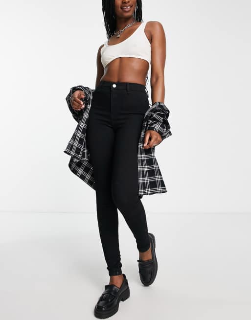 Topshop high rise Joni holding power jeans in black