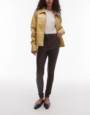 Topshop High Rise Joni Jean In Brown
