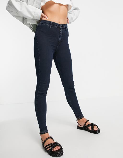 Topshop high rise Joni jeans in blue black wash 