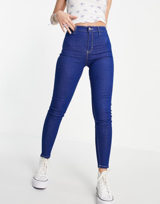 Topshop high rise Joni jeans in bright blue | ASOS