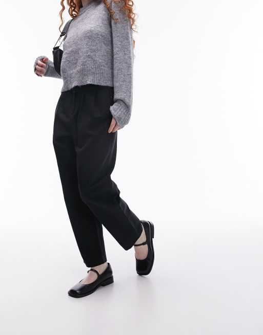 Topshop high rise peg pants in black 
