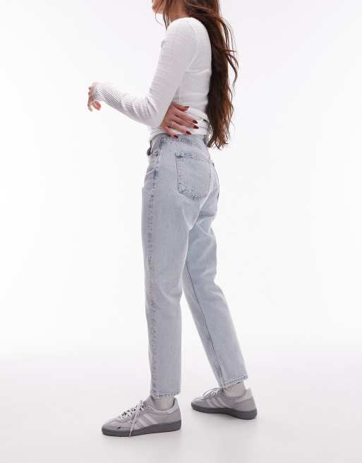 Topshop high rise straight jean in bleach