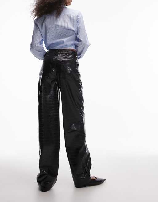 Sunday High Rise Straight Leg Faux Leather Pants