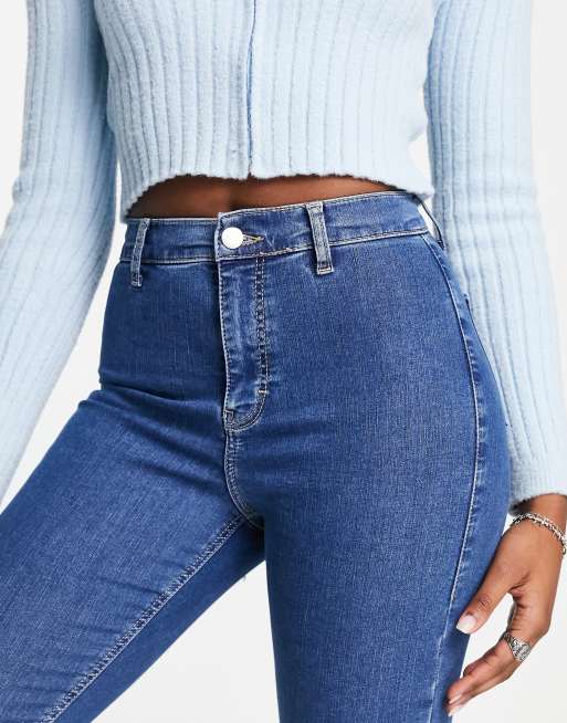 Topshop High-Rise Super Skinny Jeans in Mittelblau, 4 von 4
