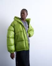 Jack & Jones oversized boxy puffer jacket in forest green 