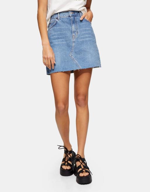 Topshop a hot sale line denim skirt