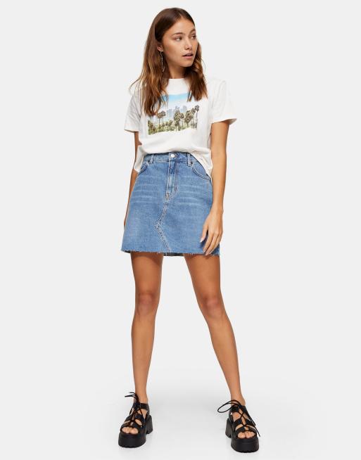 High waisted 2025 mini jean skirt