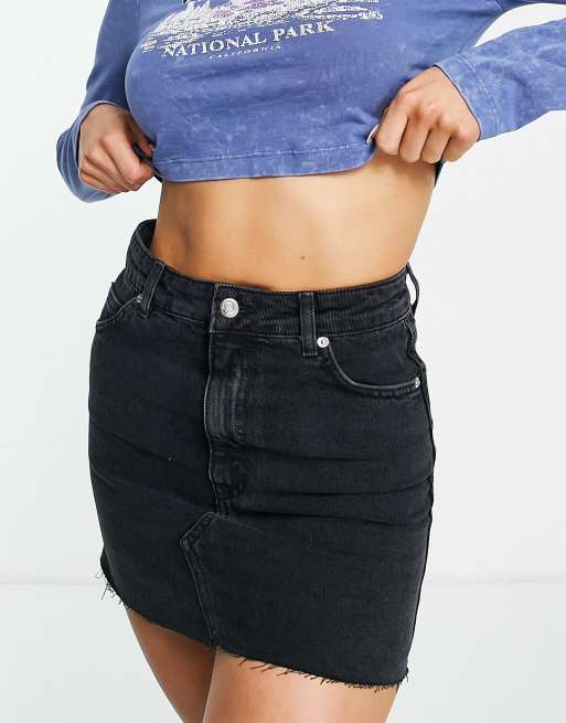 Topshop denim hot sale skirt black