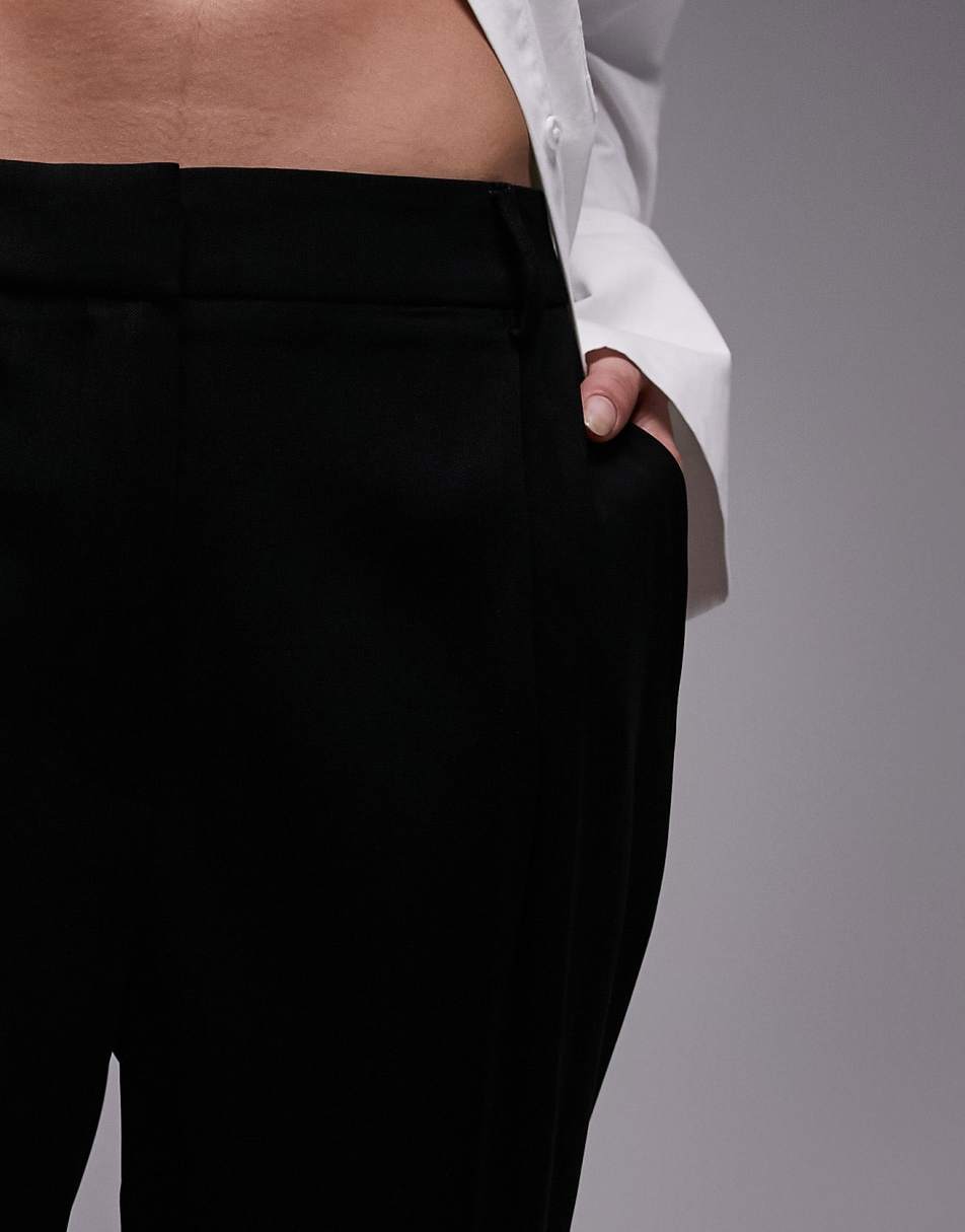 Only elasticated waist wide leg trousers in black