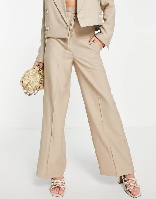 Topshop high waist trouser in beige