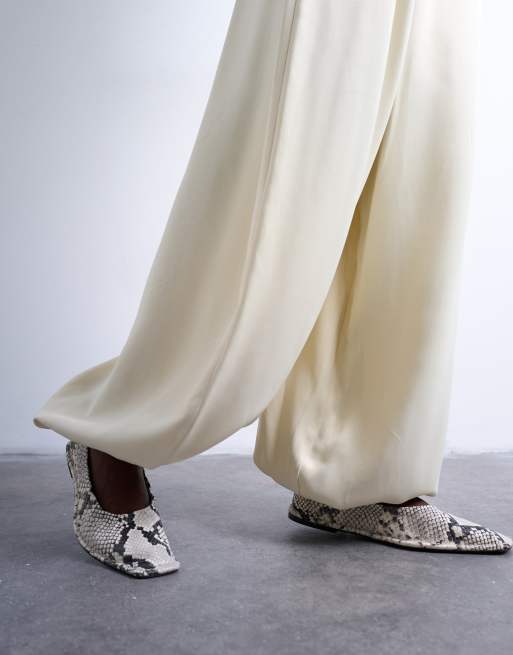 Topshop high waisted balloon hem pants in oyster