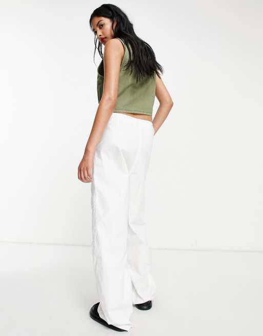 Topshop white sales cargo pants