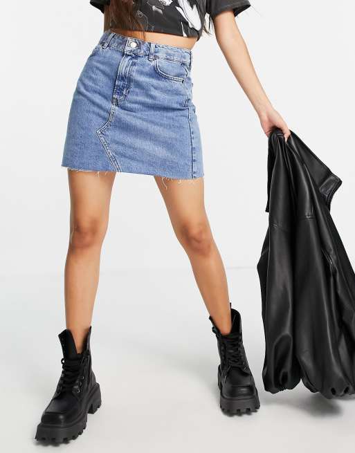 High waisted hotsell denim skirt asos