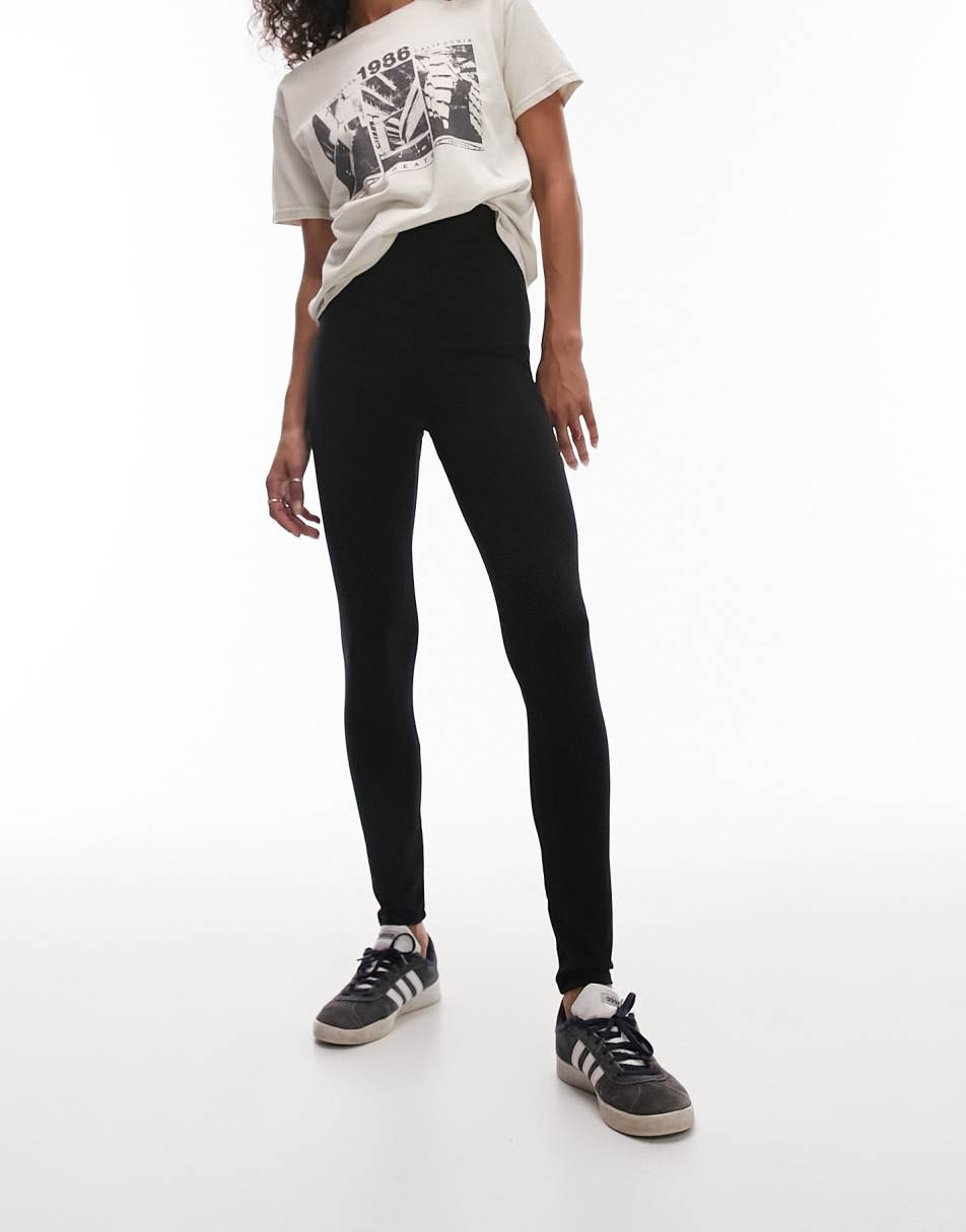 Hollister faux leather leggings in black