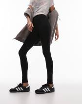 ASOS DESIGN legging with high waist in matte sheen in black