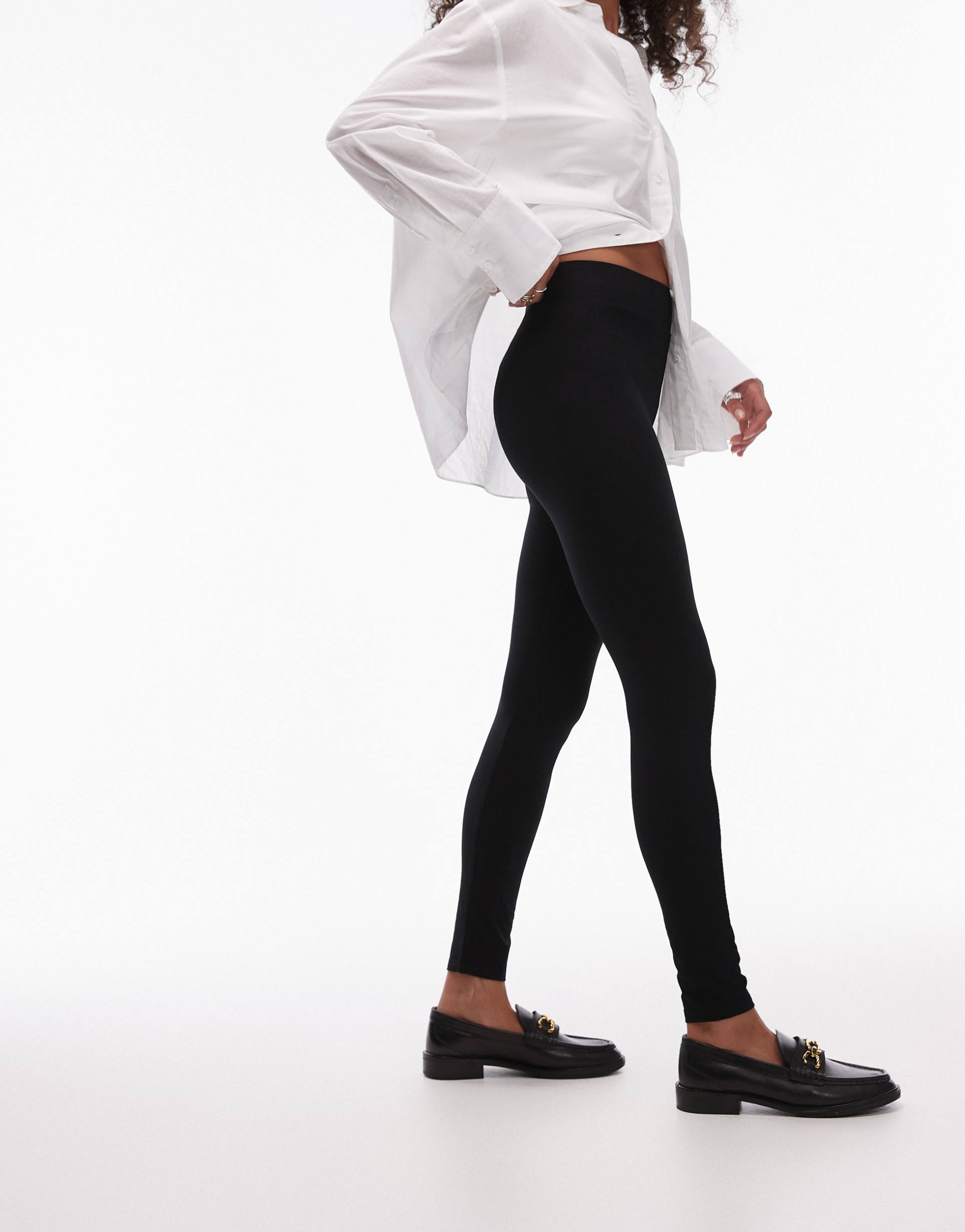 topshop high waisted legging in black
