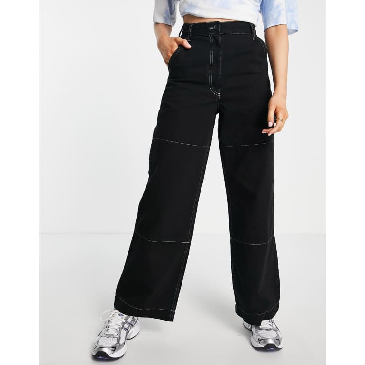 Topshop black cargo store pants