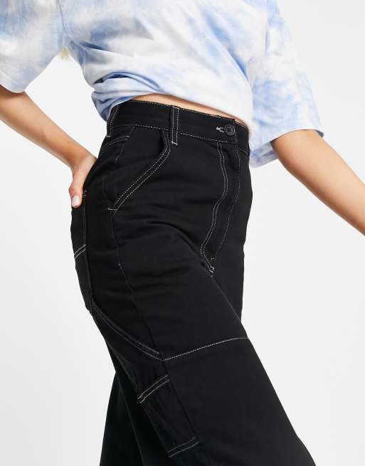 Topshop black deals cargo trousers