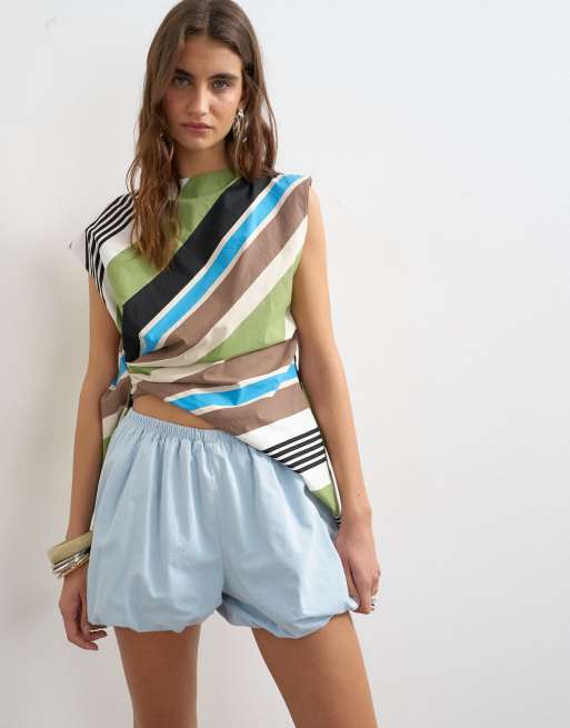 Topshop - Himmelblå shorts med boblekant, 2 af 5