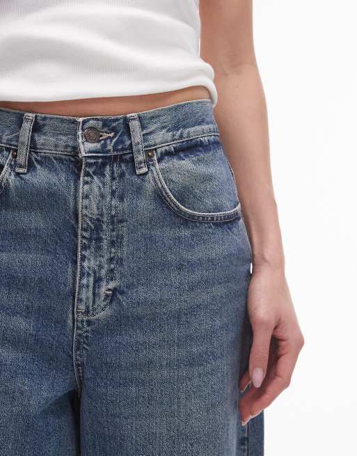 Topshop - Højtaljede og baggy jeans i autentisk blå , 5 af 5